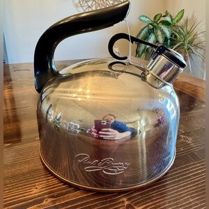 Vintage Revere Stainless Steel Copper Bottom Tea Kettle